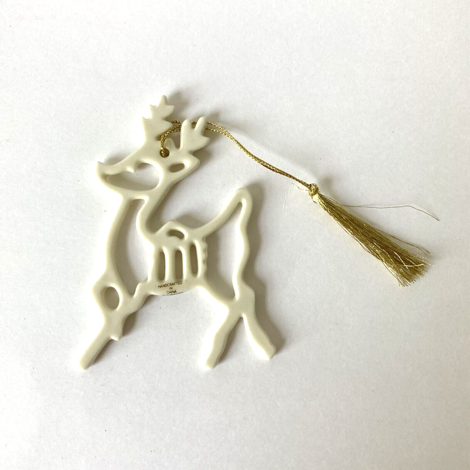 Lenox ivory Pierced Reindeer Ornament Collection Porcelain Bone China