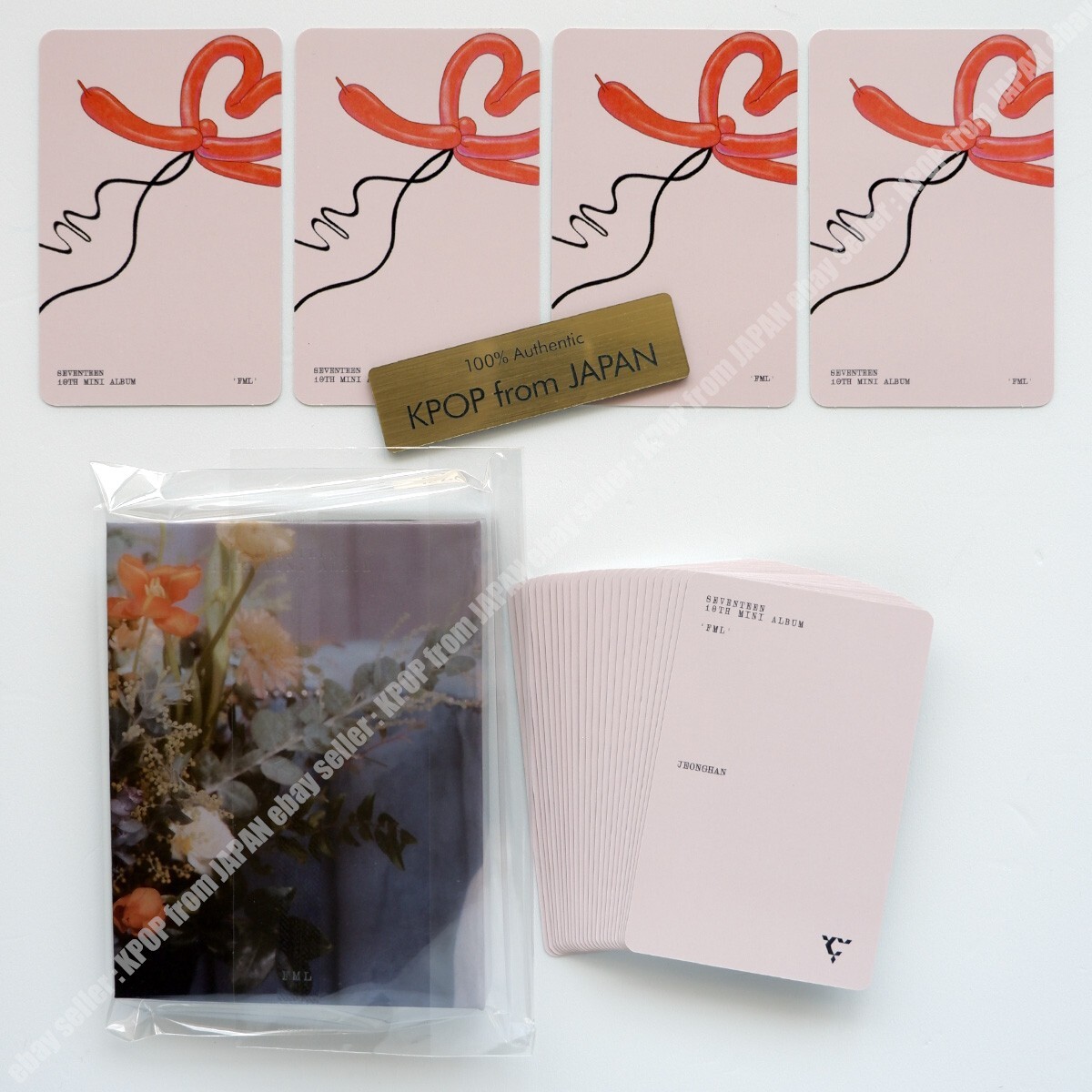 SEVENTEEN JEONGHAN FML CD購入特典　チェキ　写真 JEONGHAN SEVENTEEN FML CARAT ver. Complete Photocard Set 4pcs +
