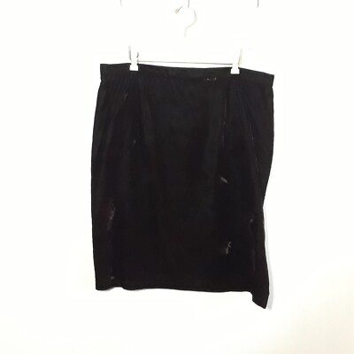 Vintage 90s Black Brown Velvet Skirt, size 16, VGUC! Lined Party Formal  Cocktail
