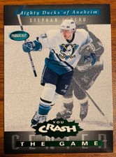 1994-95 Parkhurst Crash the Game Green H1 Stephan Lebeau Mighty Ducks of Anaheim