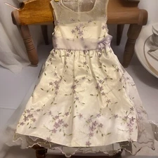 Brooke Lindsay Girls Dress Purple Floral Size 4 Sleeveless Lined