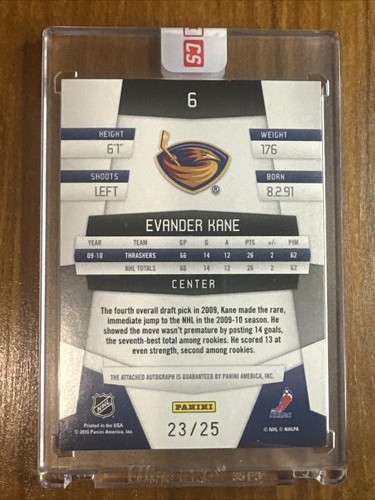 2010-11 Certified Mirror Gold Signatures Autographs #6 Evander Kane 23/25 - Picture 2 of 2