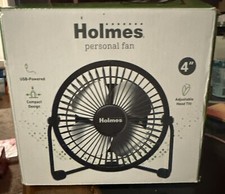 Holmes 4" USB Powered Adjustable Head Personal Desk Fan Black 32510033 12060