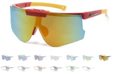 X-Loop Oversized Semi-Rimless Shield Fold-Up Sunglasses Men Women Ski Baseball