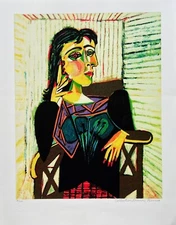 Pablo Picasso DORA MAAR Estate Signed Stamped Limited Edition Giclee Art 26"x20"