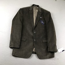 Chaps Blazer Mens 42 Regular Gray Corduroy Button Up Elbow Patched Jacket NWT