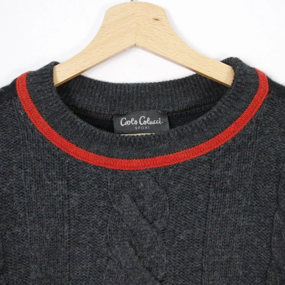 Maglione Carlo Colucci Sport in lana vergine nero taglia L da uomo - Imagen 3 de 4