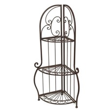 Nostalgisches Eckregal Metall brau Landhaus Regal f.Küche,Bad,Flur Blumenständer