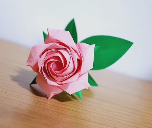 Origami pentagon Rose paper flower Valentine wedding anniversary bouquet gift - Picture 17 of 32