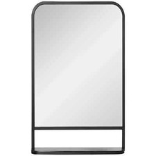 Rectangle Wall Mirror with Shelf 86 x 53 cm for Living Room Bedroom