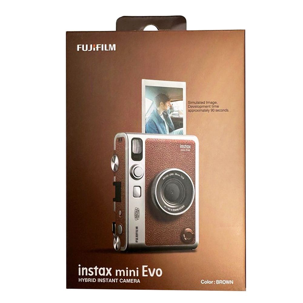Fujifilm Instax Mini Evo Hybrid Instant Camera (Brown), USB Fujifilm Instax Mini Evo Hybrid Instant Camera (Brown), USB
