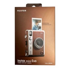 Fujifilm Instax Mini Evo Hybrid Instant Camera (Brown), USB Type-C