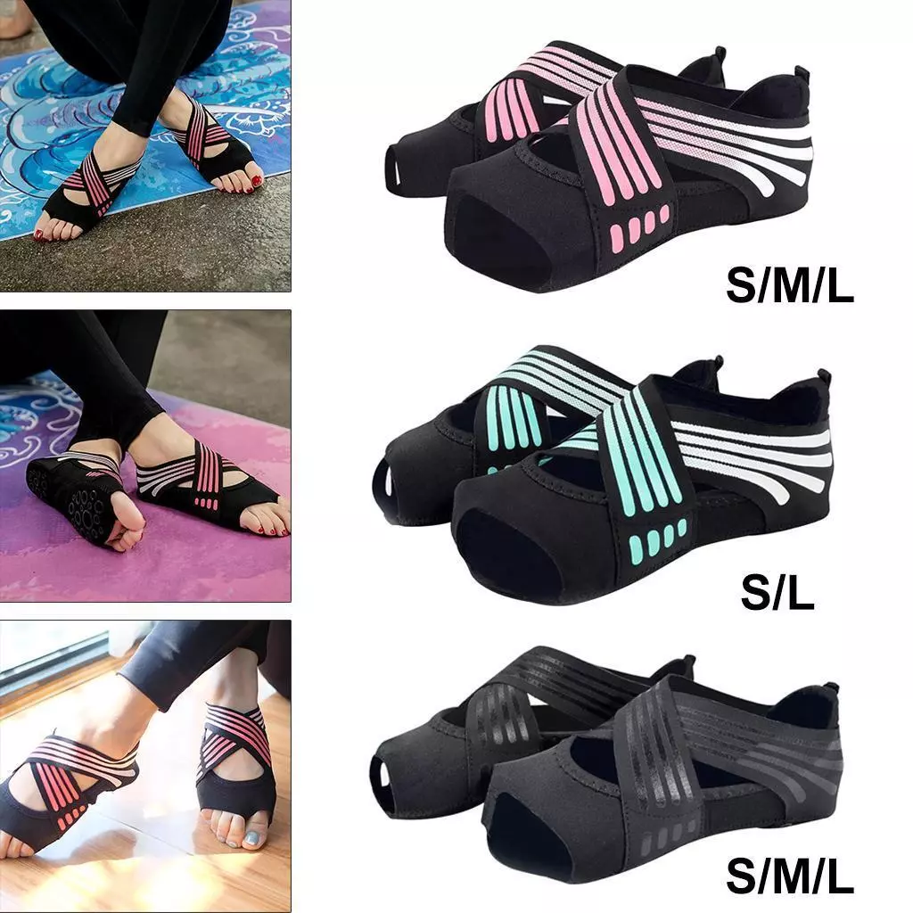 Non Slip 1 Pair Women Dance Training Yoga Shoes Pilates Grip Socks