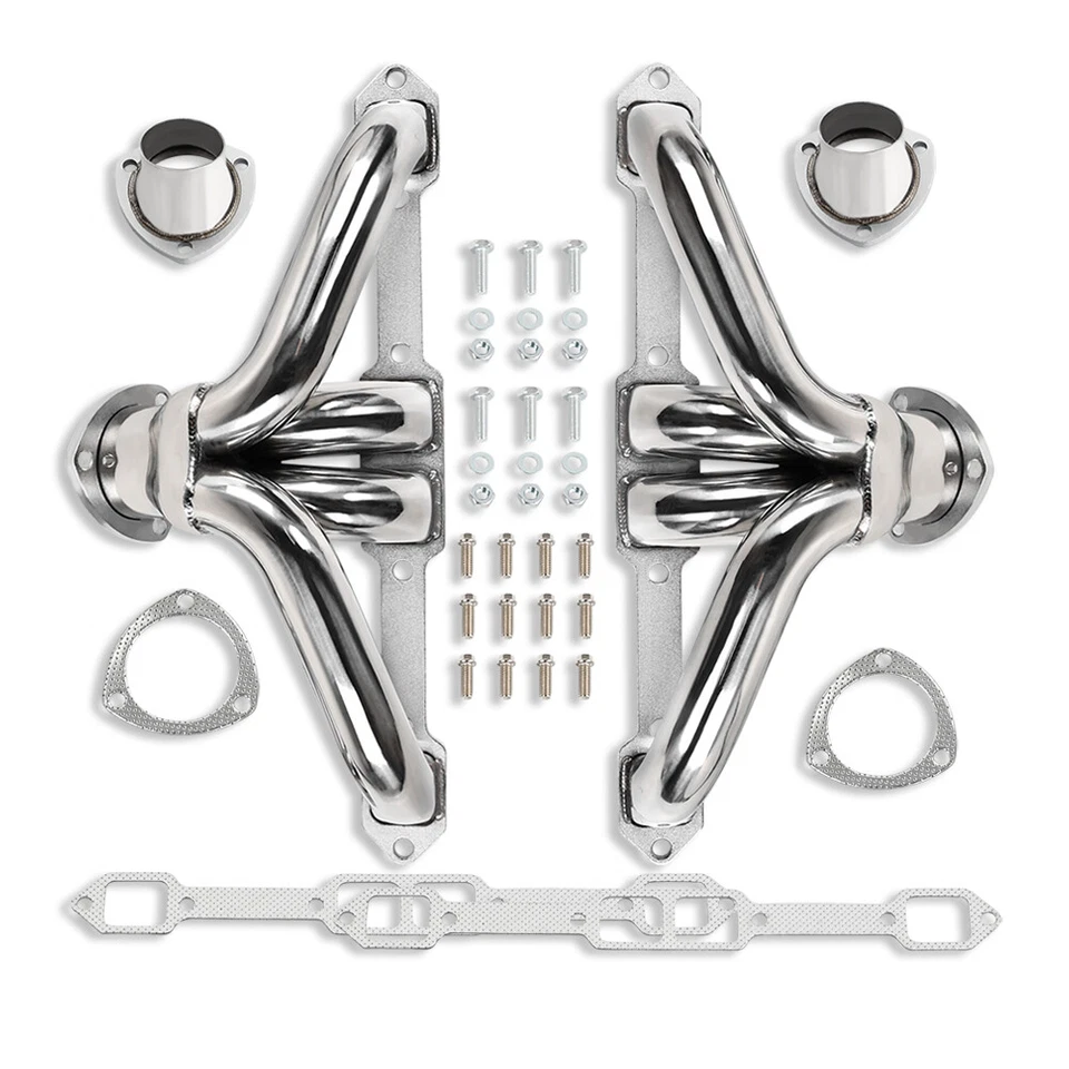 Cabezales cortos de acero inoxidable para Chrysler Dodge Plymouth Big Block 383-440 1959-1978 Foto 2 de 4