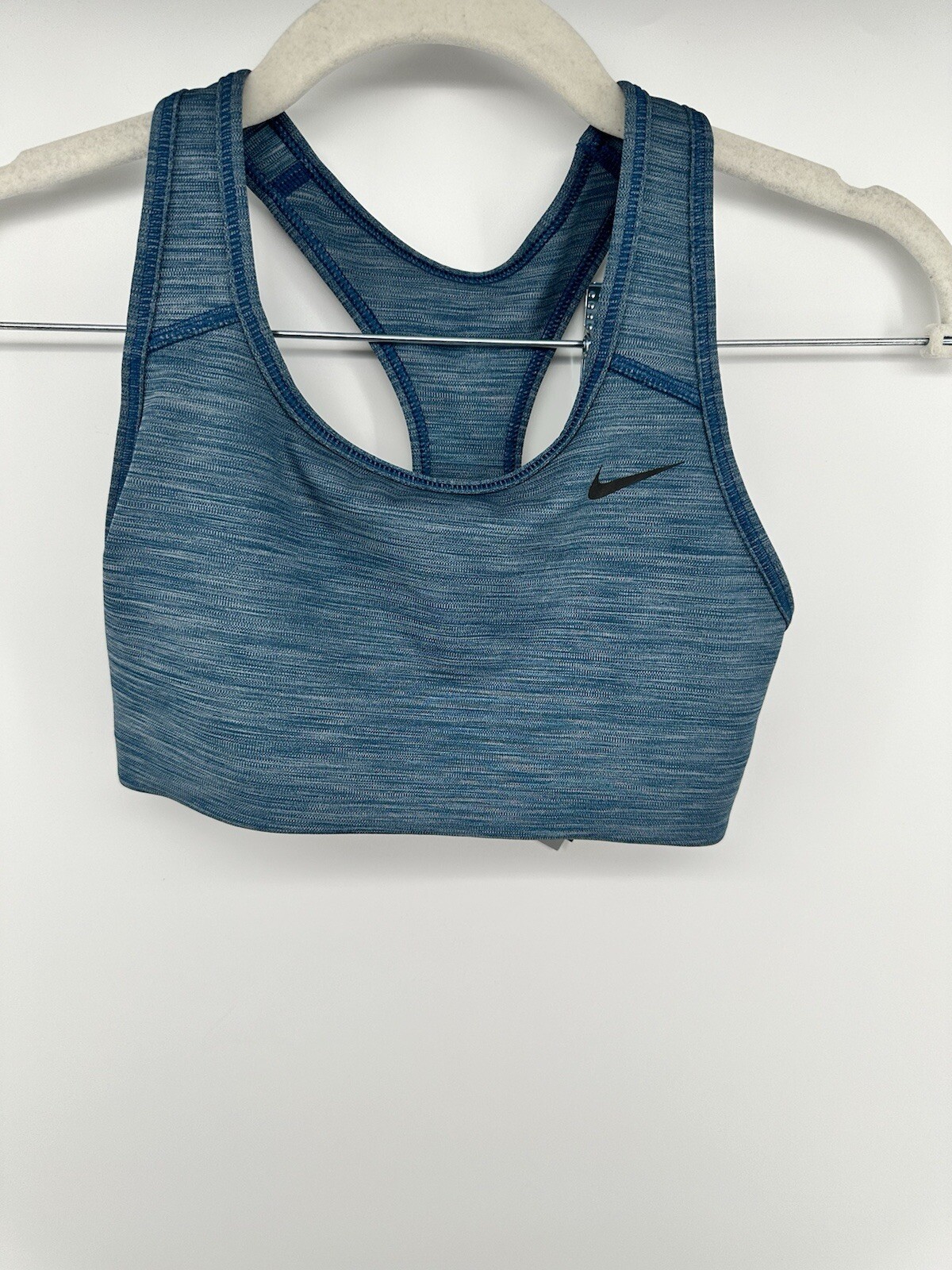Nike Sports Bra Womens XS Center Swoosh Dri Fit Racerback Pullover Green-image