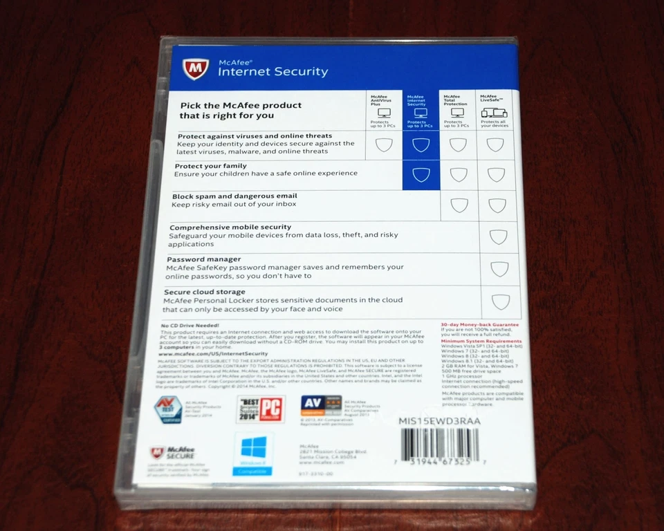 McAfee Internet Security  2015 | 3 Devices | NO CD Drive Needed *FACTORY SEALED* - Image 2 of 4