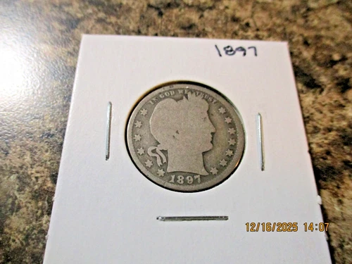 1897 BARBER SILVER QUARTER     TT