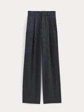 Everlane The Draper Pleated Pants Size 12 Short Navy 30” Inseam Trouser NWT