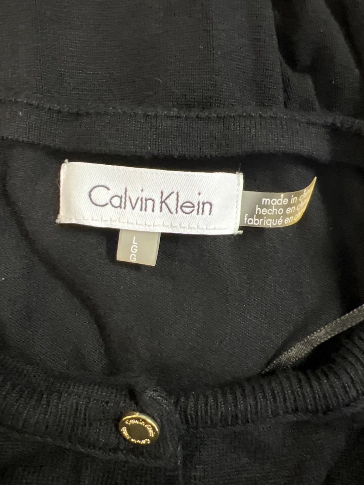 Женский черный кардиган на пуговицах с длинным рукавом Calvin Klein — L - Изображение 3 из 4