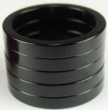 Bicycle BMX or MTB headset spacers for 1 1/8" threadless SET of 5 5mm - BLACK