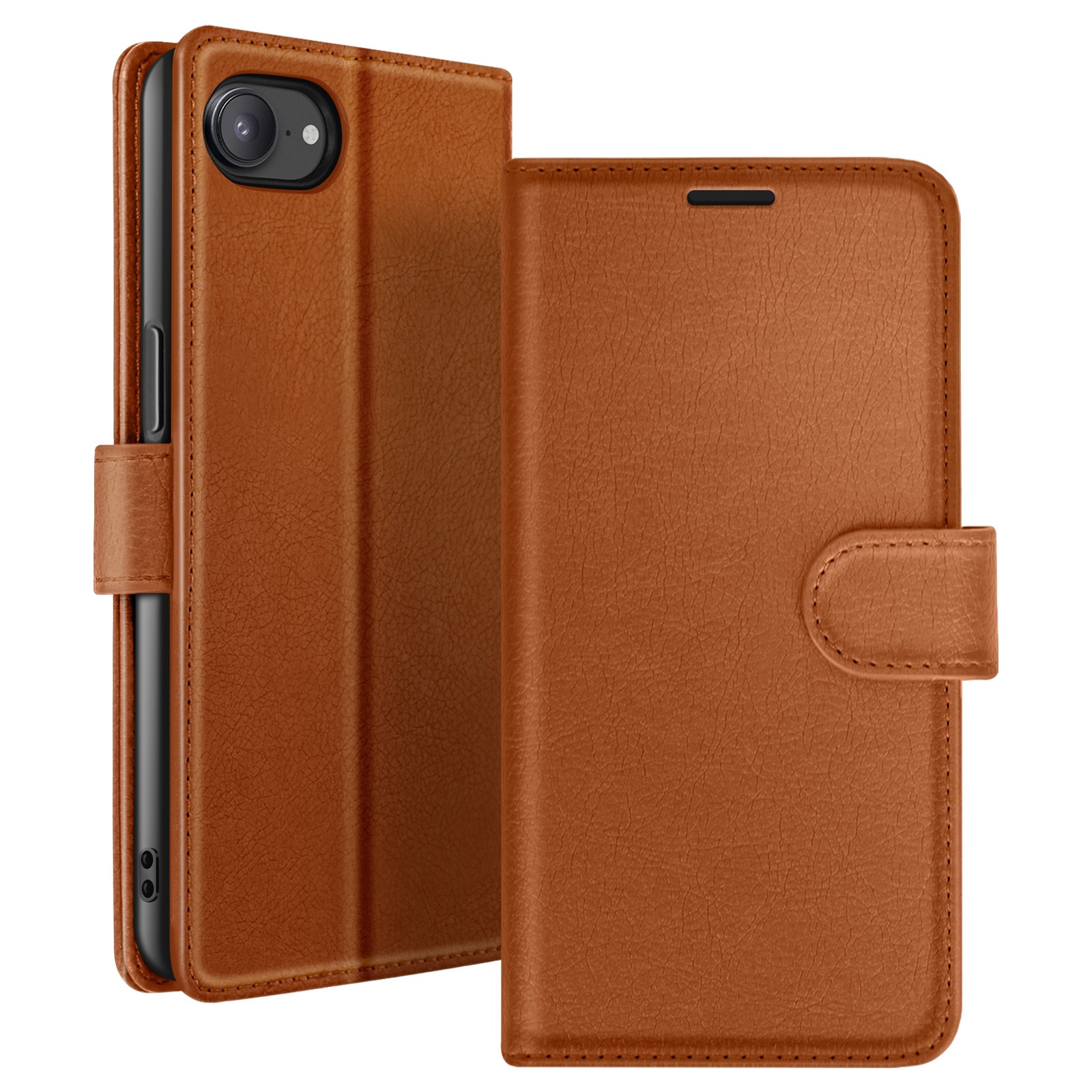 Étui portefeuille iPhone 17e marron pour ranger vos cartes et protéger l'écran