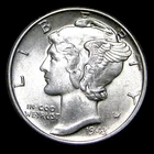 1943 Mercury Dime Silver ---- Gem BU Condition Coin ---- #561K
