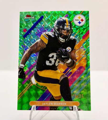 2025 Topps Finest Football Green Refractor Jaylen Warren #256