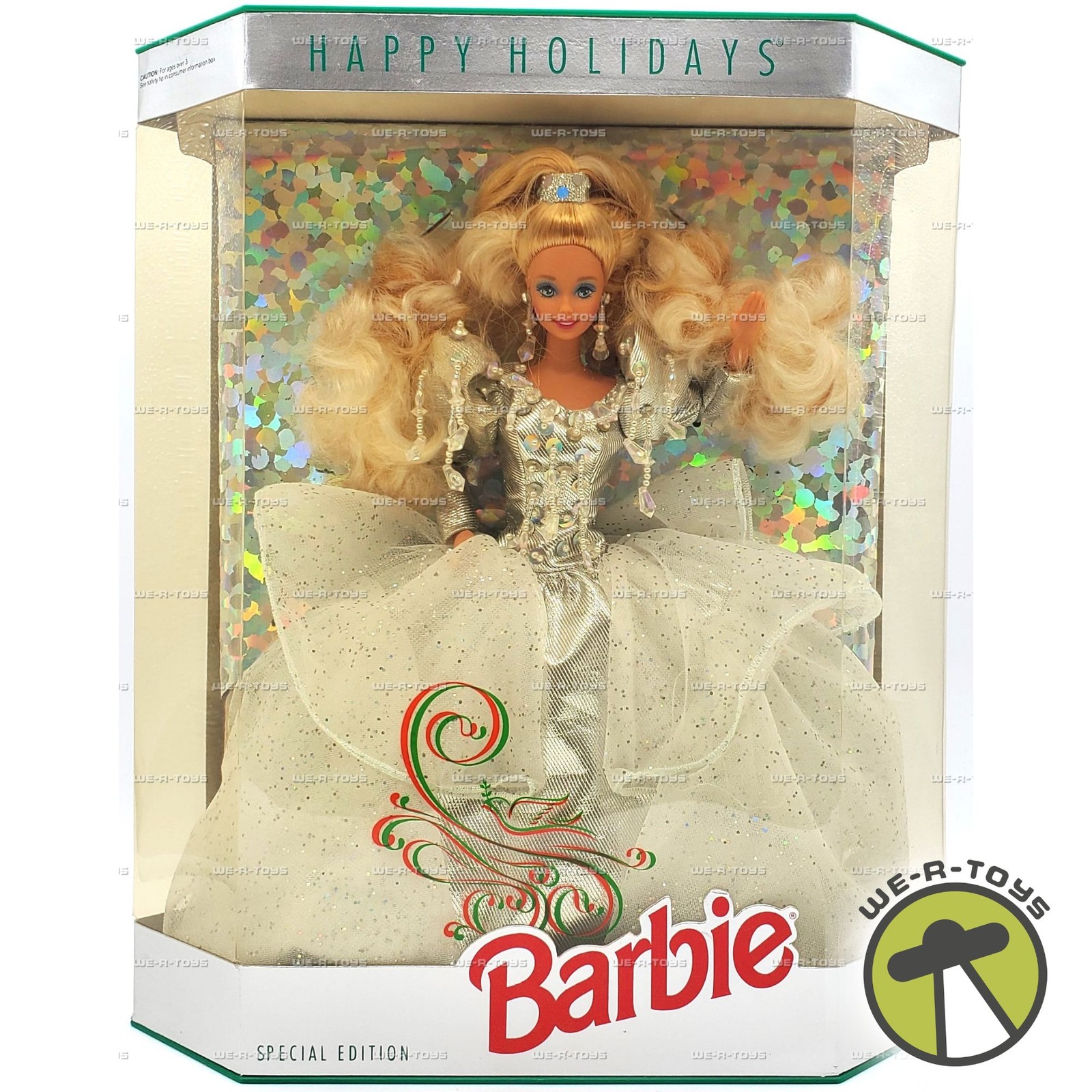 Happy Holidays Barbie Doll Special Edition 1992 Mattel 1429 Blonde Silver Dress - Image 2