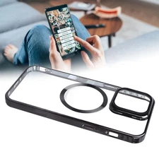 Cell Phone Hard Shell Magnetic Electroplated Black Transparent Protective Cell