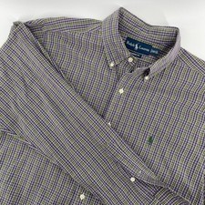 Ralph Lauren Classic Fit Button Down Shirt Plaid Long Sleeve Mens L
