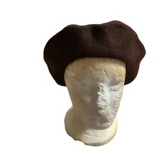 WOMEN BROWN WOOL FLAT ANY SHAPE HAT SIZE ONE FIT ALL