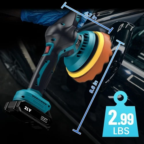 Dual Action Car Polisher Buffer Machine Cordless 6" Sander Polishing Kit Battery image 2