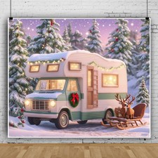 12x10ft Winter Christmas Backdrop Snowy Forest Winter Wonderland Christmas Ba...