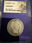 1915-S Barber Half Dollar - NGC - Genuine - Looks VG - Original