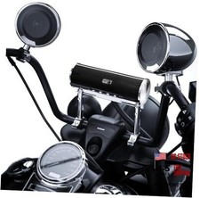 Motorcycle Speakers Bluetooth, Waterproof Audio System, Built-in Silver