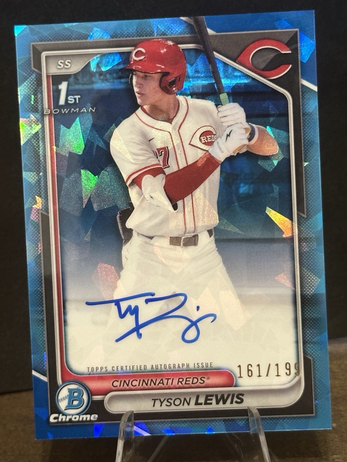 2024 1st Bowman Draft Sapphire Tyson Lewis /199 RC Auto Top Prospect Reds