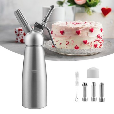 Sahnespender 500ml 3 Aufsätze Kitchen Profi Windbeutel mit 3 Düsen Sahnebereiter