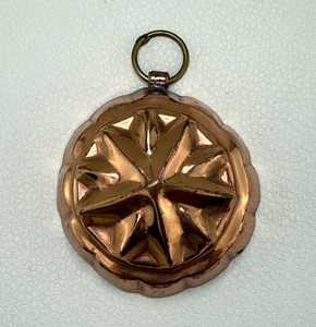 Vintage Metal Copper Mold Jello Jelly Star Design Wall Decor Mini Small 2 1/8"