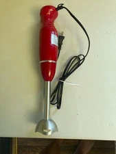 Ovente Electric Immersion Hand Blender Stainless Steel Blades Red HS560R