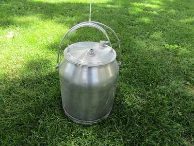 McCormick Deering Stainless Steel Cow Milker Pulsator Vintage 5 Gallon W/ Lid #2