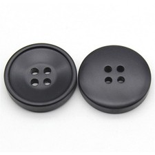 6 Pcs Black 21mm 4Holes Round Resin Buttons For Coats Jackets Sewing Crafts