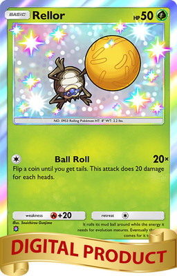 Pokemon Pocket TCG Card Full 1 Star Shiny Rellor  Paradox Drive DIGITAL