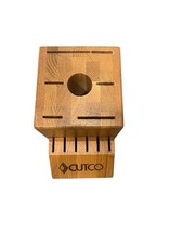 Cutco Knife Wood Block 13 Slot Brown Kitchen Countertop Storage USA Made