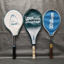 Set of 3 Tennis Rackets Racquets w/ Covers; Wilson AMF Needs Retaped