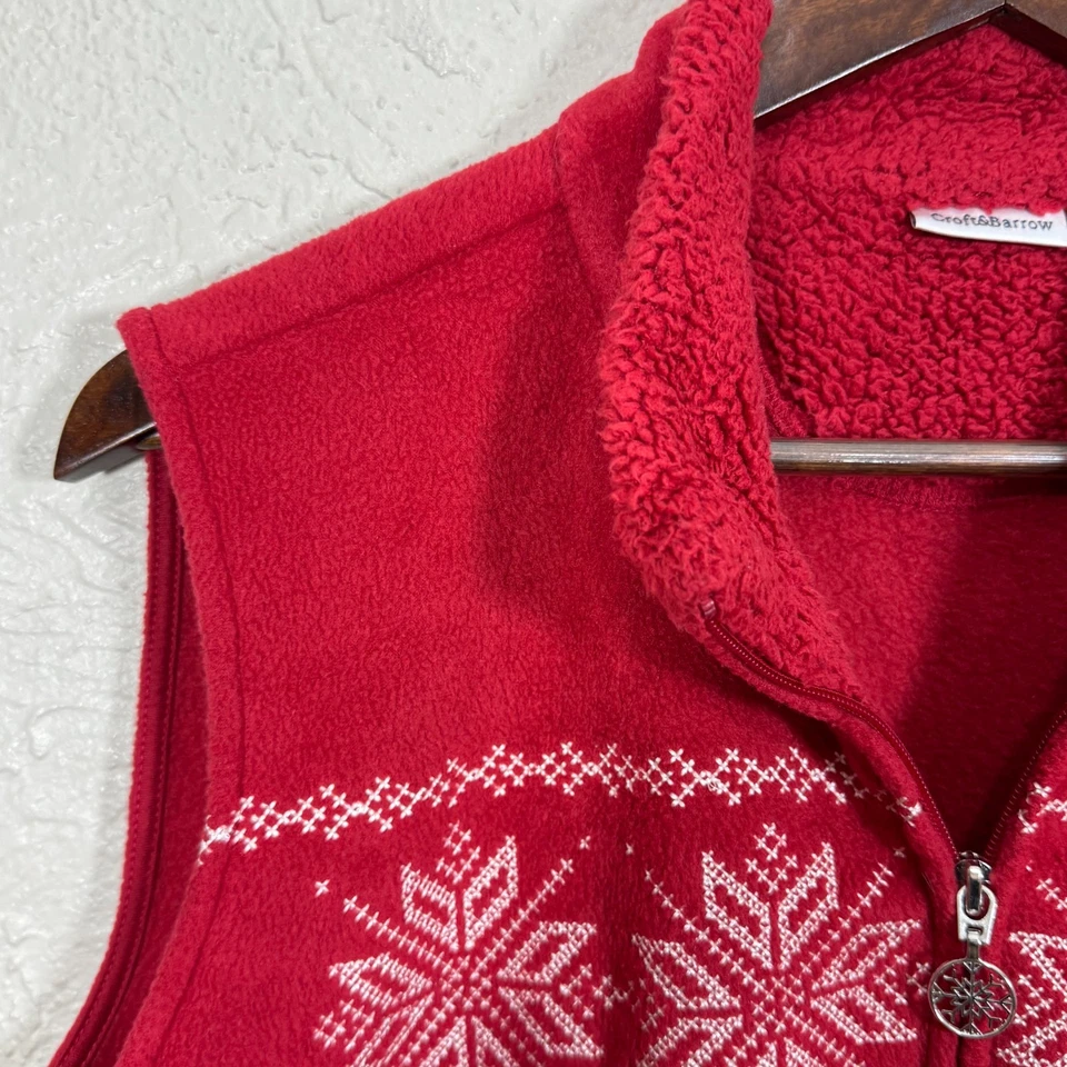 Chaleco de Vellón Y2K XL Copo de Nieve Nórdico Invierno Navidad Vacaciones Piel Sintética Sherpa Años 90 De Colección Foto 4 de 4