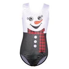Gymnastics Leotards for Girls Sparkly Dance 5-6 Years Blacksnowman Print