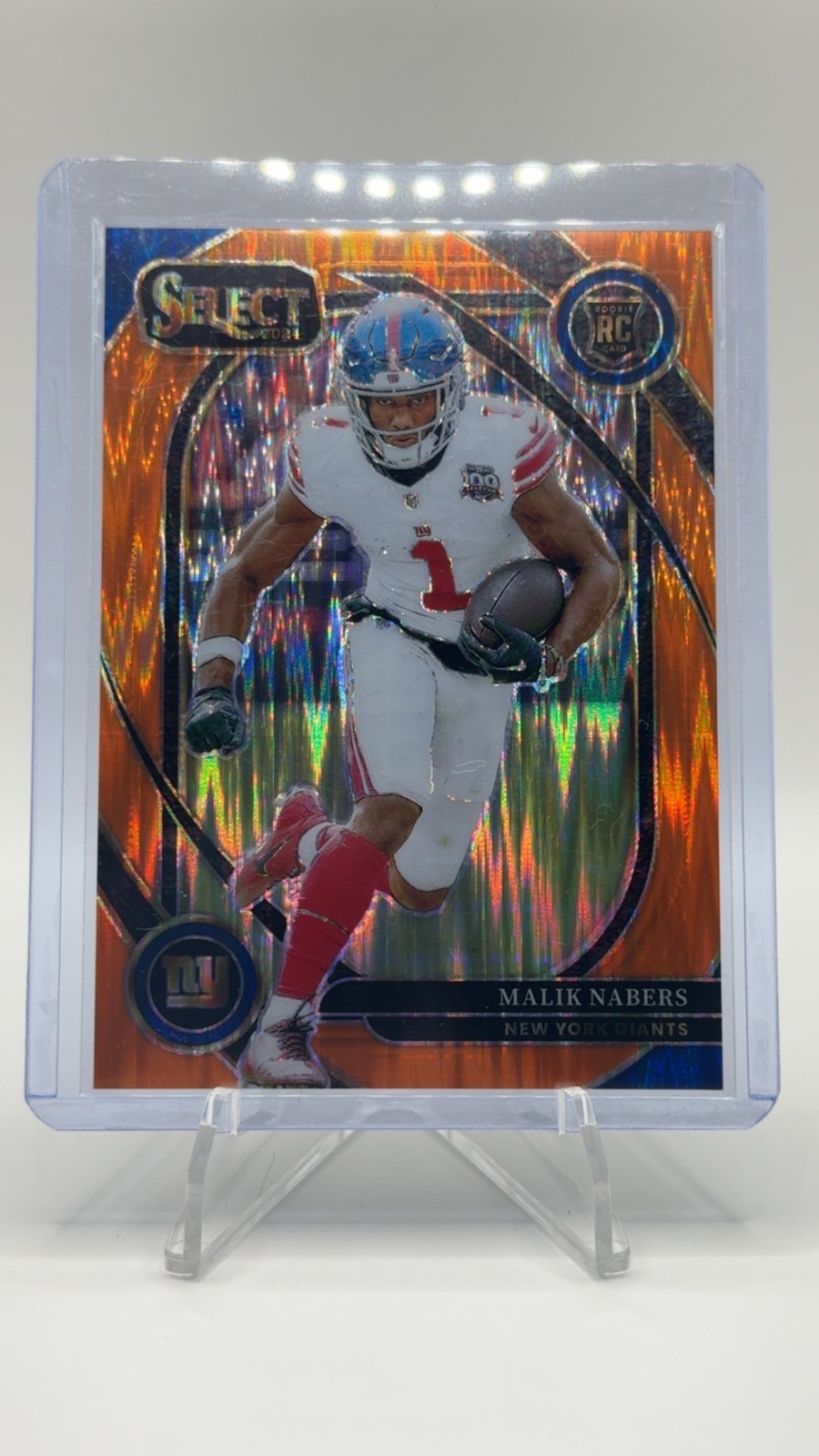 2024 Select Football Malik Nabers #220 RC Club Level Orange Shock /399