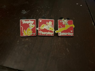 Disney Pin: Pluto days of the week, Saturday ($30),Tuesday($10),Thursday($15)