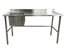 NEW 60" Stainless Steel Sink Left Compartment Commercial Kitchen Bar NSF