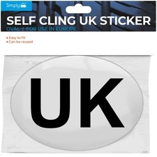 Simply Auto Oval UK Self Cling Car Window Sticker – No Adhesive, Euro Legal Sign